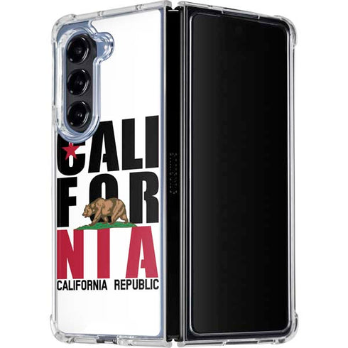 California White Block Galaxy Z Fold5 5G Clear Case