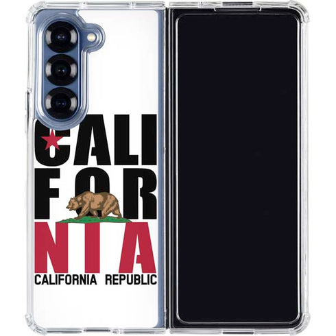 California White Block Galaxy Z Fold6 Clear Case