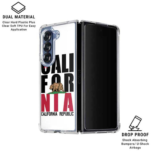 California White Block Galaxy Z Fold6 Clear Case
