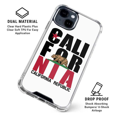 California White Block iPhone 15 Clear Case