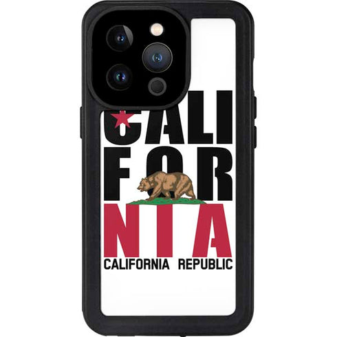 California White Block iPhone 15 Pro Waterproof Case