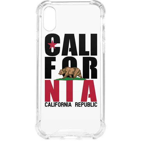 California White Block iPhone XS Clear Case