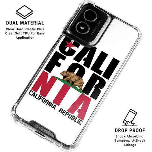California White Block Moto G Power 5G (2024) Clear Case