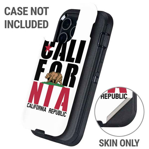 California White Block Otterbox Defender iPhone Skin