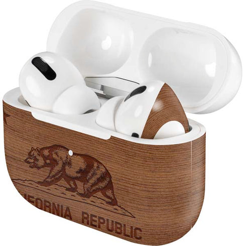 California Wood Flag AirPods Skins