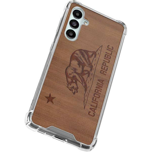 California Wood Flag Galaxy A16 5G Clear Case