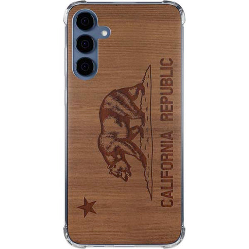 California Wood Flag Galaxy A55 5G Clear Case