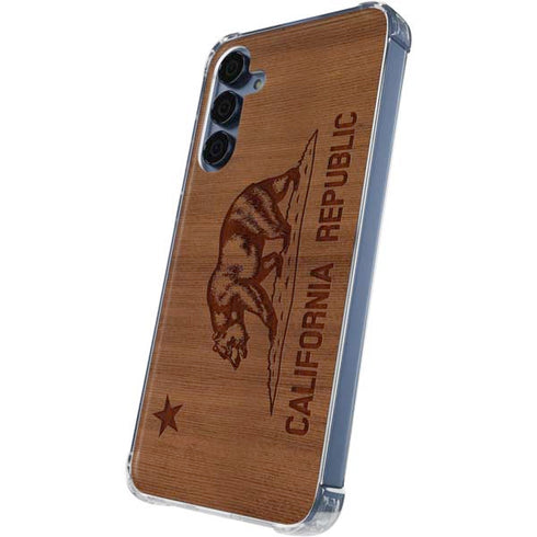 California Wood Flag Galaxy A55 5G Clear Case