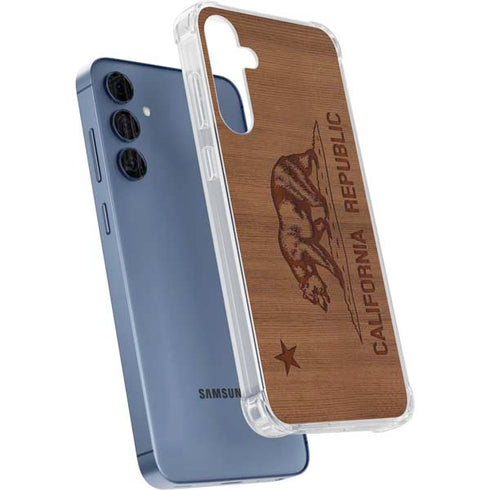 California Wood Flag Galaxy A55 5G Clear Case
