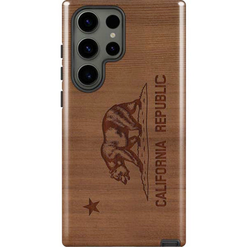 California Wood Flag Galaxy S23 Ultra Pro Case