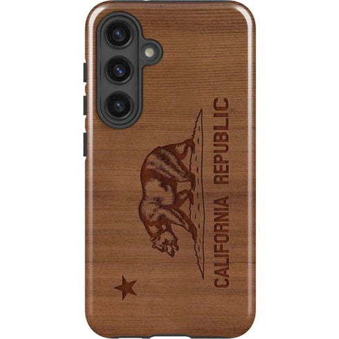 California Wood Flag Galaxy S25 Plus Impact Case