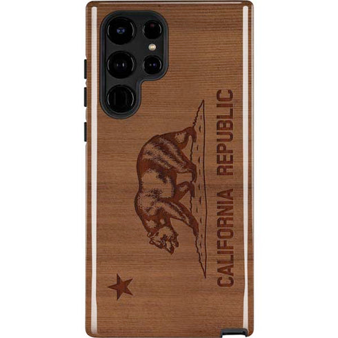California Wood Flag Galaxy Cases
