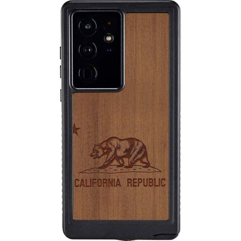 California Wood Flag Galaxy S24 Ultra Waterproof Case