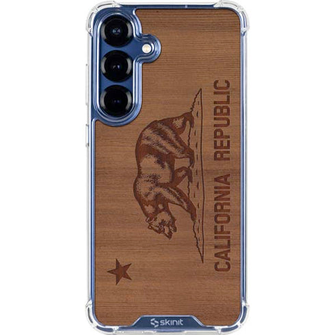 California Wood Flag Galaxy S25 Clear Case