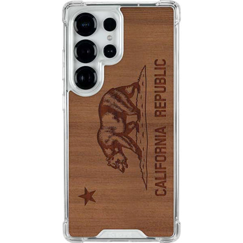 California Wood Flag Galaxy S25 Ultra Clear Case