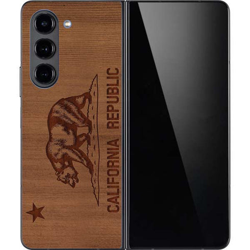 California Wood Flag Galaxy Z Fold5 5G Skin