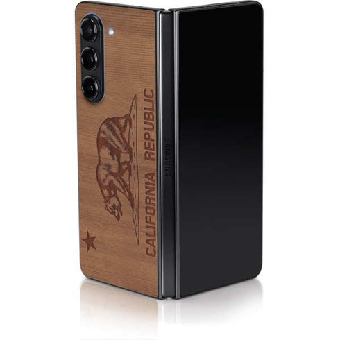 California Wood Flag Galaxy Z Fold5 5G Skin