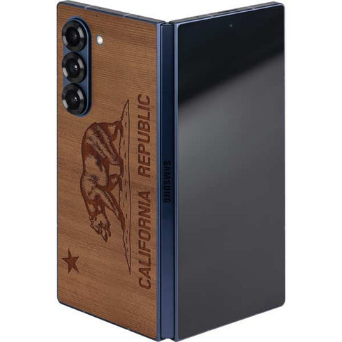 California Wood Flag Galaxy Z Fold6 Skin