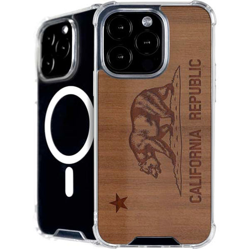 California Wood Flag iPhone 16 Pro Max MagSafe Case