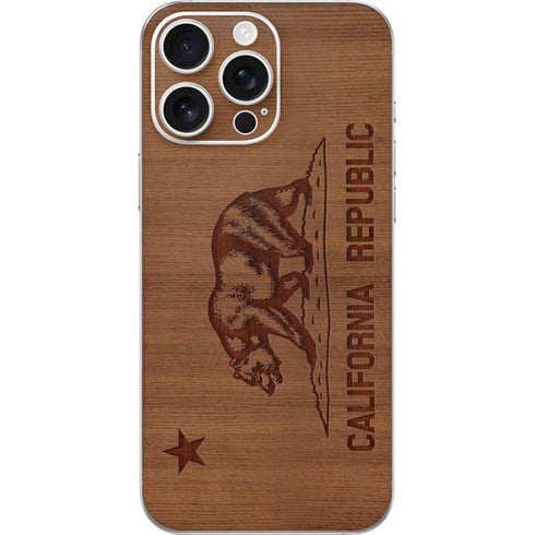 California Wood Flag iPhone 16 Pro Max Skin