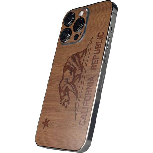 California Wood Flag iPhone 16 Pro Max Skin