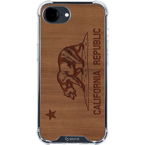 California Wood Flag iPhone 16e Clear Case