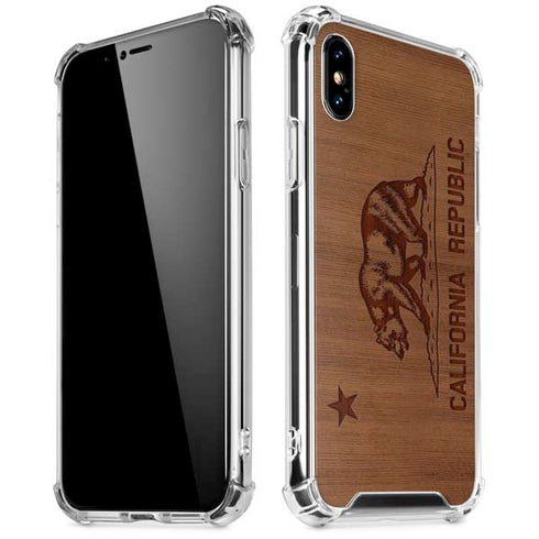 California Wood Flag iPhone X/XS Clear Case