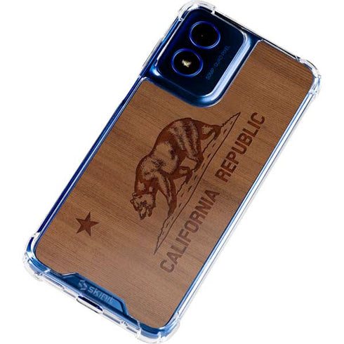 California Wood Flag Moto G 5G (2024) Clear Case
