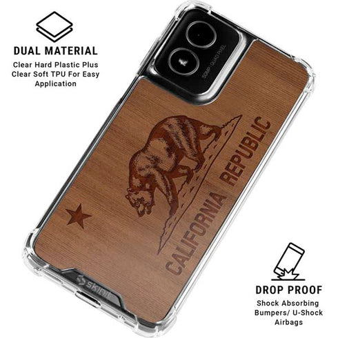 California Wood Flag Moto G Power 5G (2024) Clear Case