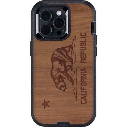 California Wood Flag Otterbox Defender iPhone Skin