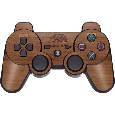 California Wood Flag PS3 Dual Shock wireless controller Skin