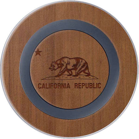 California Wood Flag Wireless Charger Skin