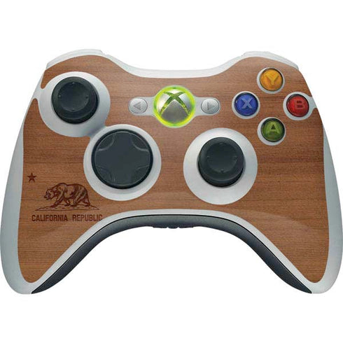 California Wood Flag Xbox 360 Wireless Controller Skin