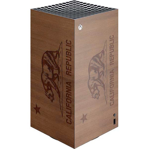 California Wood Flag XBox Series X Digital Edition Console Skin