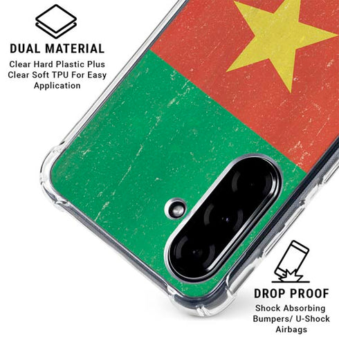 Cameroon Flag Distressed Galaxy A36 5G Clear Case