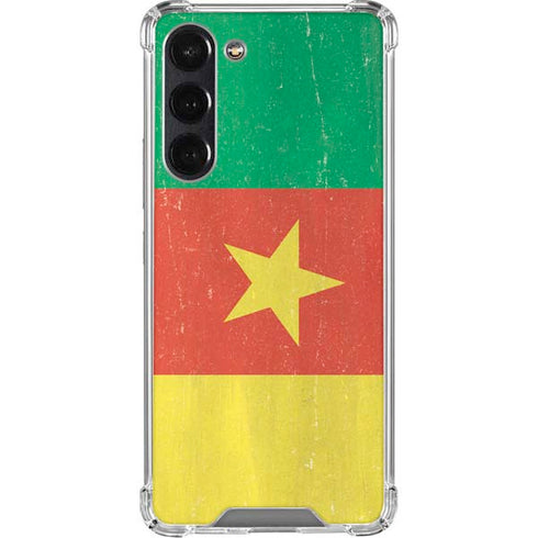 Cameroon Flag Distressed Galaxy S24 FE Clear Case