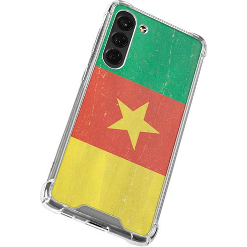 Cameroon Flag Distressed Galaxy S24 FE Clear Case
