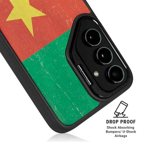 Cameroon Flag Distressed Galaxy S24 FE Kickstand Case
