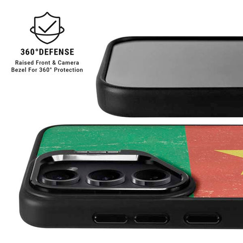 Cameroon Flag Distressed Galaxy S24 Kickstand Case