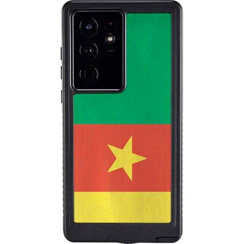 Cameroon Flag Distressed Galaxy S24 Ultra Waterproof Case