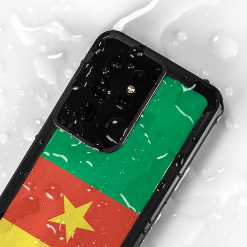 Cameroon Flag Distressed Galaxy S24 Ultra Waterproof Case