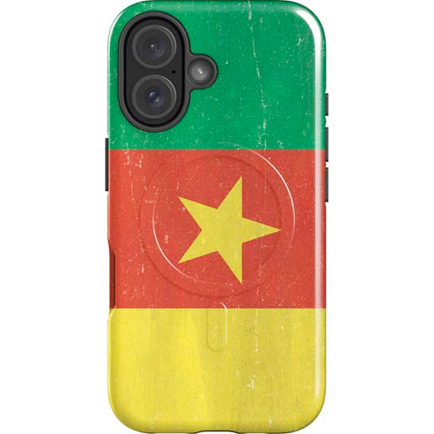 Cameroon Flag Distressed iPhone 16 Plus Magsafe Impact Case