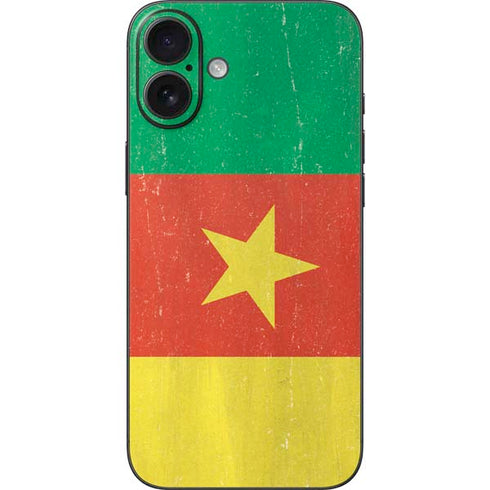 Cameroon Flag Distressed iPhone 16 Plus Skin