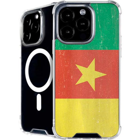 Cameroon Flag Distressed iPhone 16 Pro MagSafe Case