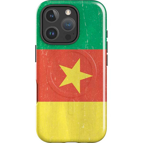 Cameroon Flag Distressed iPhone 16 Pro Magsafe Impact Case
