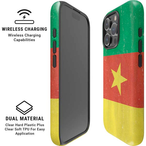 Cameroon Flag Distressed iPhone 16 Pro Magsafe Impact Case