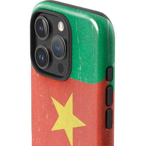 Cameroon Flag Distressed iPhone 16 Pro Max Impact Case