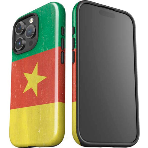 Cameroon Flag Distressed iPhone 16 Pro Max Impact Case