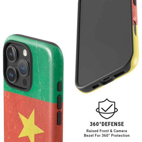 Cameroon Flag Distressed iPhone 16 Pro Max Magsafe Impact Case