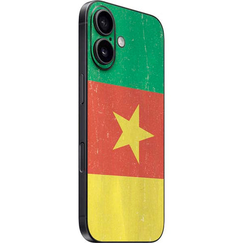 Cameroon Flag Distressed iPhone 16 Skin
